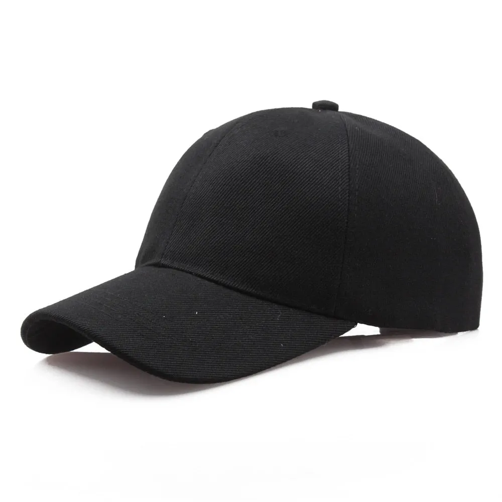 Black Cap Solid Color Baseball Cap Snapback Caps Casquette Hats Fitted Casual Gorras Hip Hop Dad Hats For Men Women Unisex